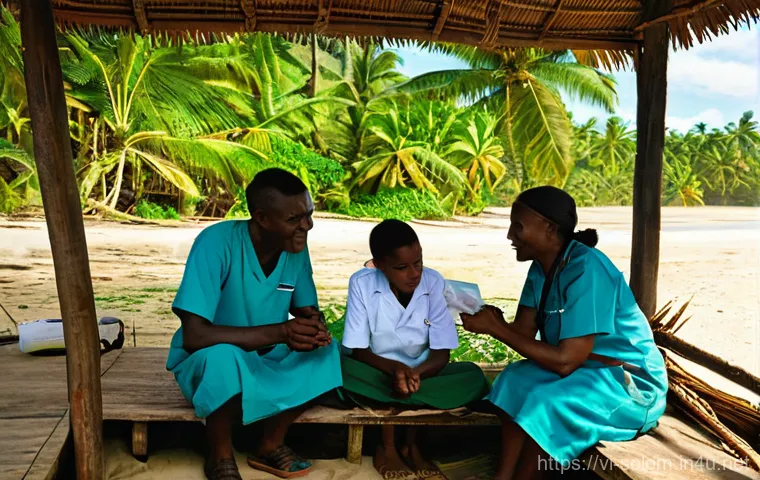 솔로몬 제도 의료 시설 현황 - **Prompt 1: Journey to Care in the Remote Solomon Islands** A vibrant, realistic image capturing...