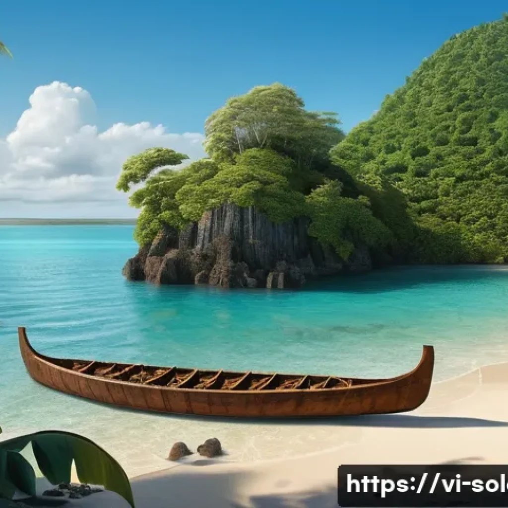 솔로몬 제도 식민지 역사 - A detailed historical scene depicting 16th-century European explorers arriving at the Solomon Island...