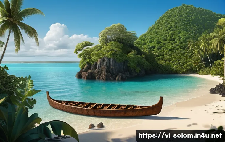 솔로몬 제도 식민지 역사 - A detailed historical scene depicting 16th-century European explorers arriving at the Solomon Island...