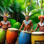 Home 20 솔로몬 제도 유네스코 세계유산 - A vibrant traditional festival scene on Malaita Island, Solomon Islands, featuring local indigenous ...