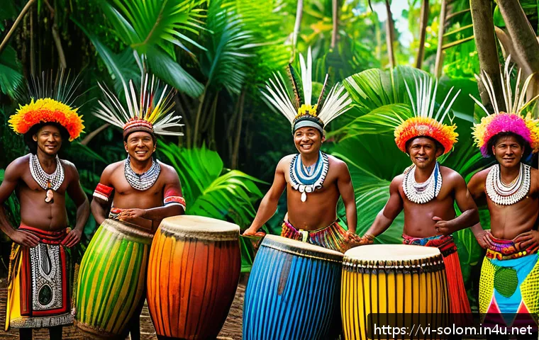 솔로몬 제도 유네스코 세계유산 - A vibrant traditional festival scene on Malaita Island, Solomon Islands, featuring local indigenous ...