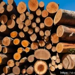 Home 19 솔로몬 제도 목재 수출 산업 - A high-resolution image of premium hardwood logs from the Solomon Islands, featuring rich, natural c...